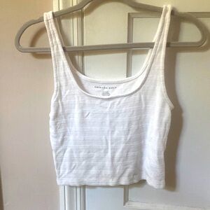 American Eagle White Cropped Tank
